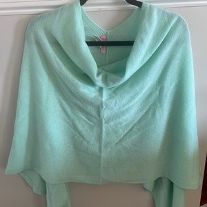 Lilly Pulitzer Turquoise Cashmere Poncho Top